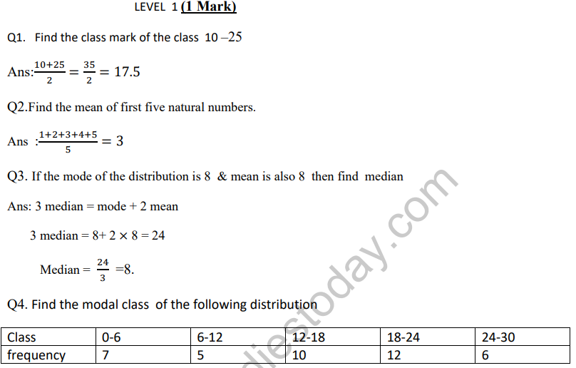 class 10 statistics assignment